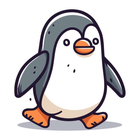 Penguin cartoon character vector illustration. Cute penguin anim