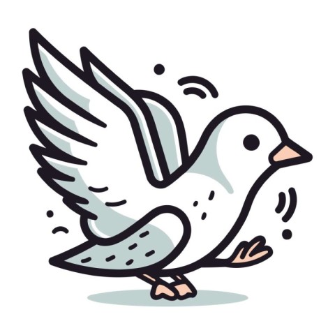 Pigeon doodle illustration. Hand drawn vector illustration.