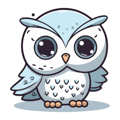 Cute cartoon owl. Vector illustration isolated on a white backgr