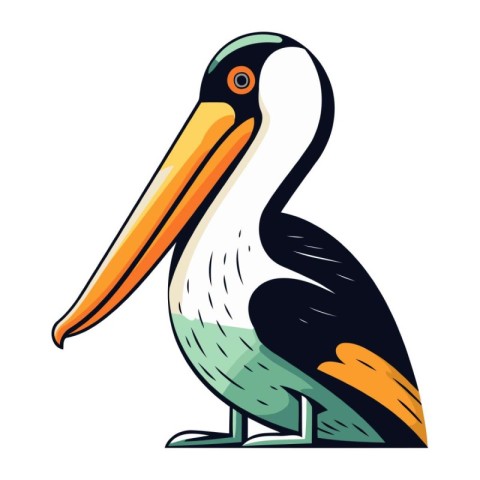 Pelican icon. Cartoon illustration of pelican vector icon for we