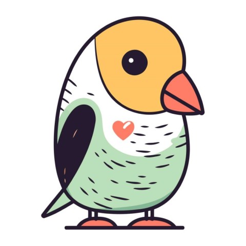 Cute cartoon parrot. Vector illustration in doodle style.