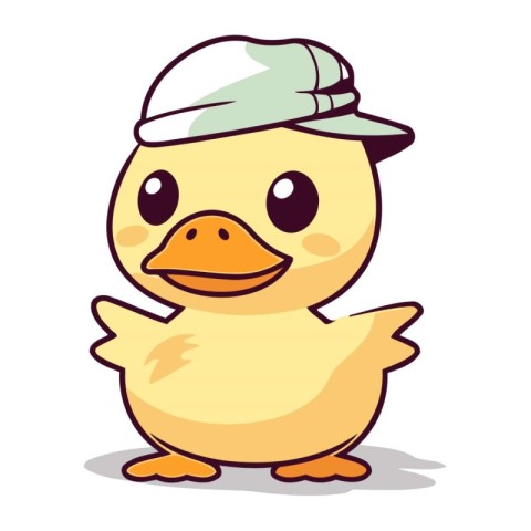 Duckling Cartoon Mascot Character Vector Icon Illustration Desig