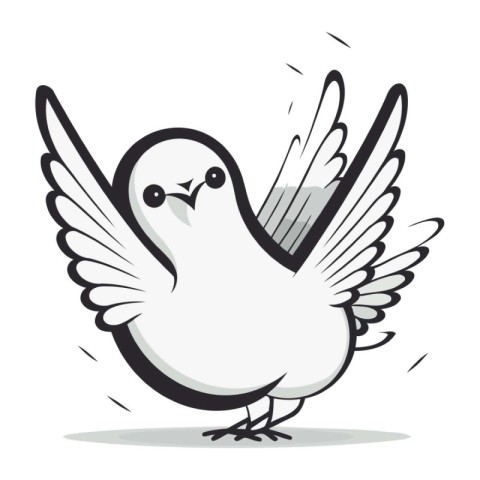 Dove of peace. Vector illustration isolated on a white backgroun