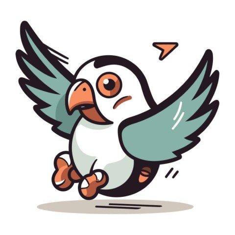 Cartoon Illustration of Cute Bird Character Mascot Vector