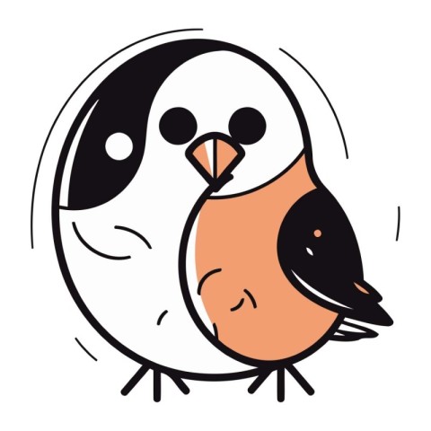 Vector illustration of a cute bird on a white background. Flat s