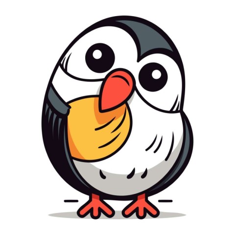 Penguin Bird Cartoon Mascot Character Vector Illustration.