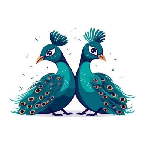 Peacock. Vector illustration of a pair of peacocks.