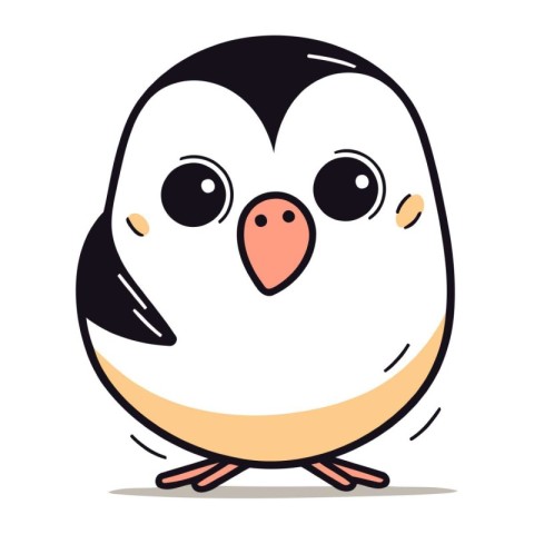 Cute cartoon penguin. Vector illustration isolated on white back