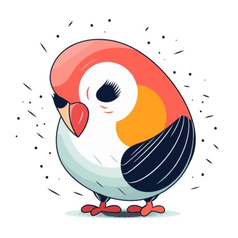 Cute cartoon parrot. Vector illustration isolated on white backg