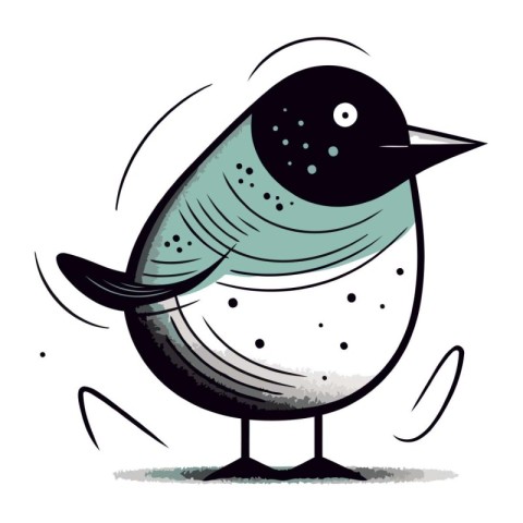 Vector illustration of a cute little bird on a white background.