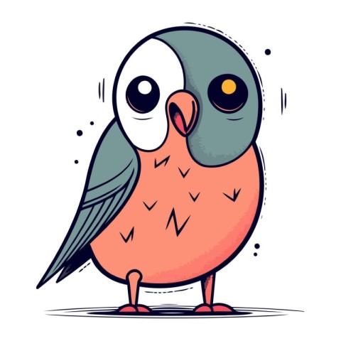 Cute cartoon parrot. Vector illustration of a cute bird.