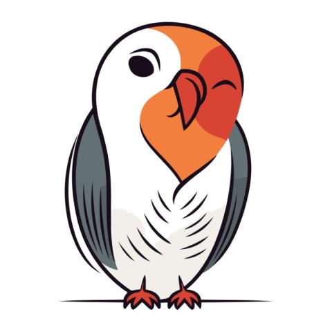 Parrot isolated on a white background. Vector illustration in fl