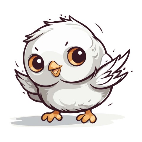 Cute cartoon owl. Vector illustration isolated on a white backgr