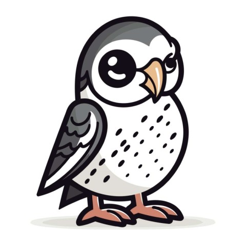 Vector illustration of cute cartoon penguin. Isolated on white b