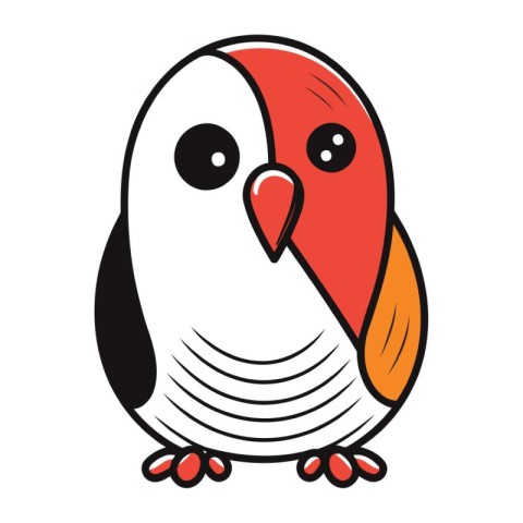 Cute cartoon penguin. Vector illustration on a white background.