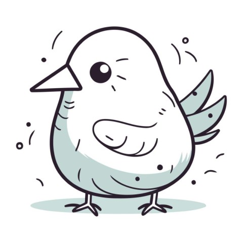 Cute cartoon bird. Vector illustration in doodle style.