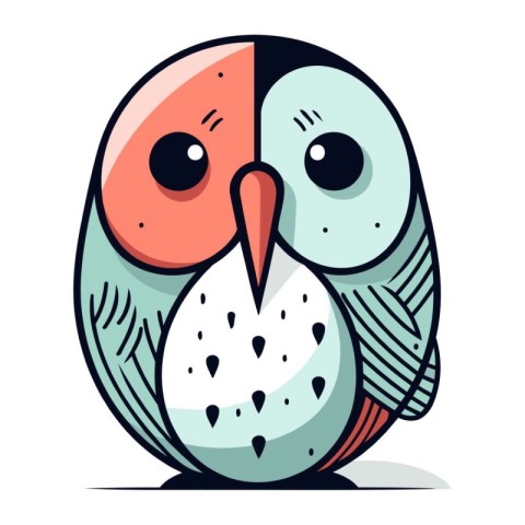 Cute cartoon owl. Vector illustration isolated on a white backgr