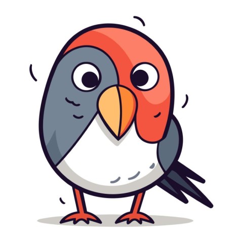 Cute cartoon bullfinch. Vector illustration in a flat style.