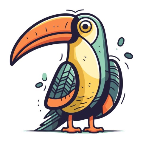 Cartoon toucan. Vector illustration of a funny toucan.