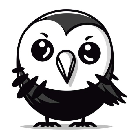 Cute owl icon in cartoon style isolated on white background. Vec