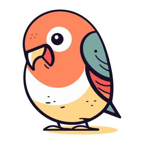 Bullfinch bird. Cute cartoon character. Vector illustration.