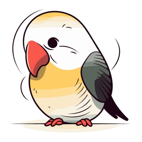 Cute cartoon parrot isolated on white background. Vector illustr