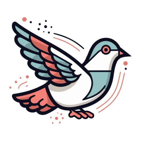 Pigeon. Cute doodle bird. Vector illustration.