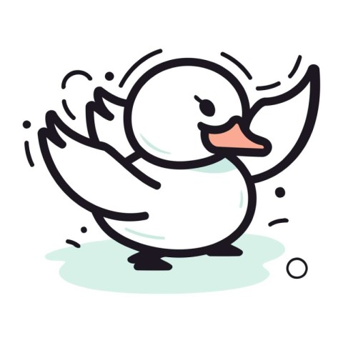 Duck doodle icon. Vector illustration of a cute duck.