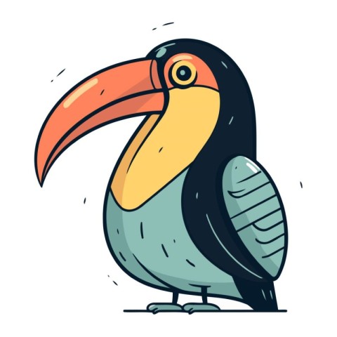 Cartoon toucan. Vector illustration of a cute toucan.