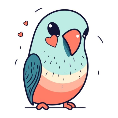 Cute cartoon parrot. Vector illustration in doodle style.