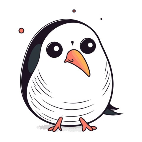 Cute penguin isolated on a white background. Vector illustration