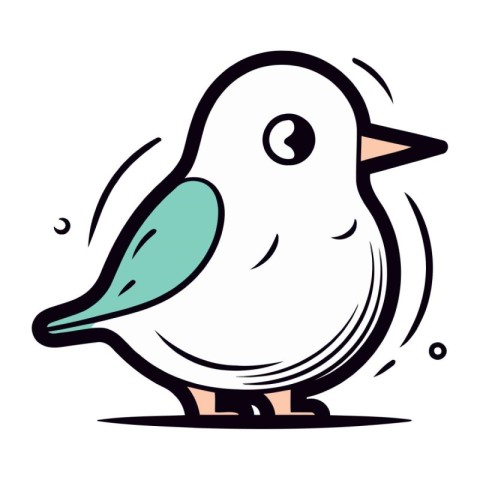 Cute cartoon bird. Vector illustration isolated on a white backg