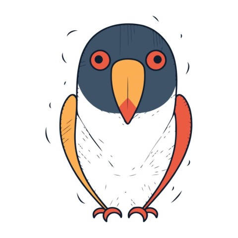 cute penguin cartoon icon over white background. colorful design