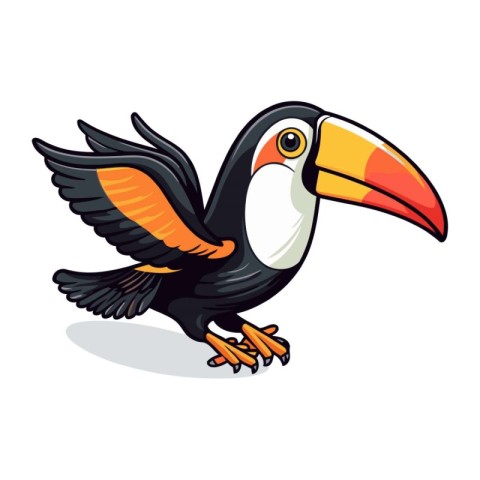 Toucan bird cartoon vector illustration isolated on a white back