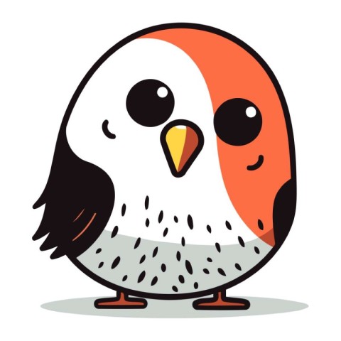 Cute cartoon bird. Vector illustration isolated on a white backg