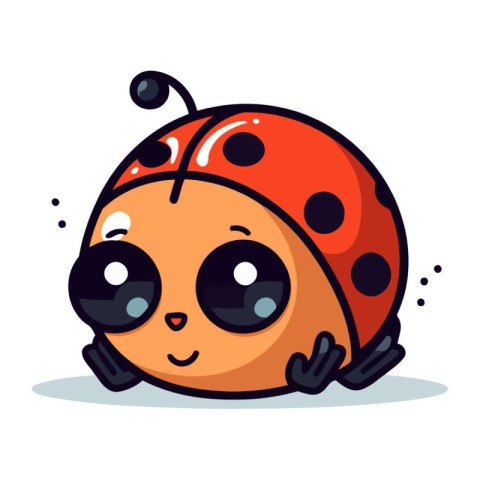 Cute ladybug. Vector illustration in cartoon style. Isolated on