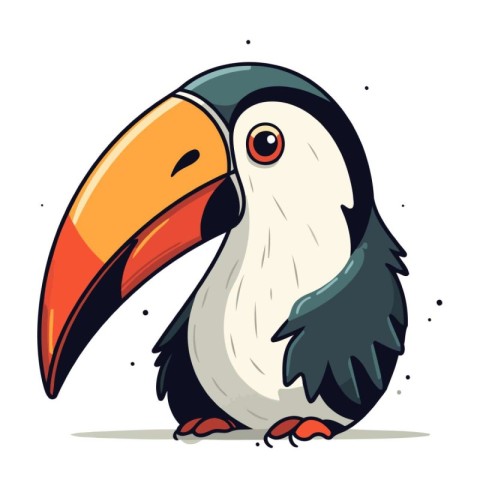 Cute cartoon toucan. Vector illustration isolated on white backg