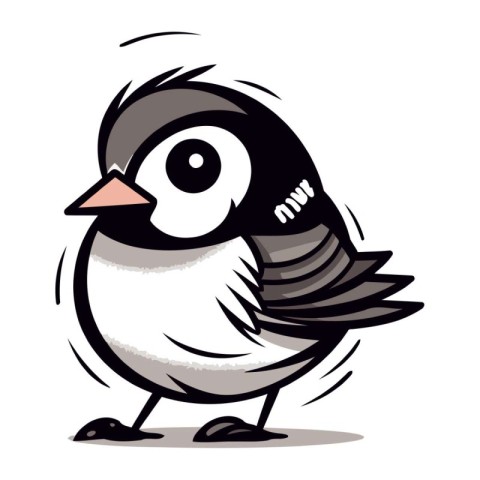 funny cartoon penguin isolated on a white background. vector ill