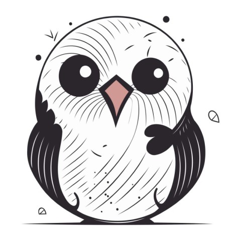 Cute owl. hand drawn vector illustration in doodle style