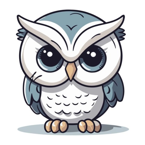 Cute owl cartoon character isolated on a white background vector