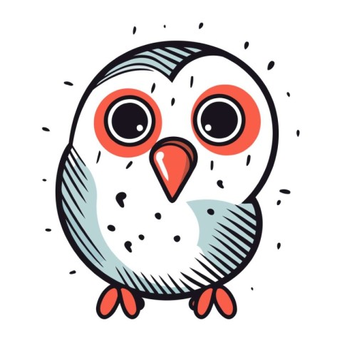 Cute cartoon owl. Vector illustration isolated on a white backgr