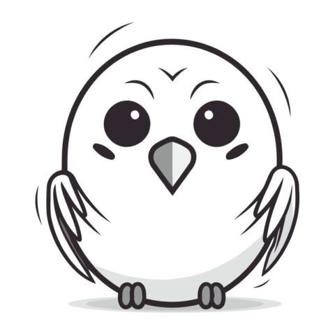 Cute cartoon owl. Vector illustration isolated on a white backgr