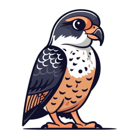 Peregrine falcon standing on its hind legs. Vector illustration.