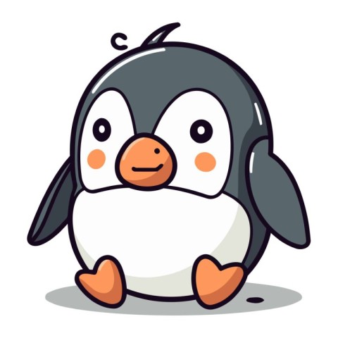 Cute penguin cartoon character vector illustration. Cute cartoon