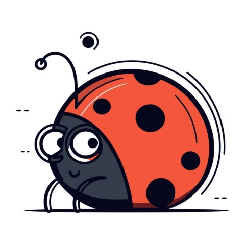 Cartoon ladybug. Cute vector illustration of a ladybug.