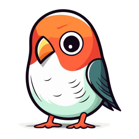 Cartoon vector illustration of cute little rosella bird isolated