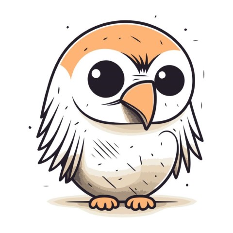 Cute cartoon owl. Vector illustration isolated on a white backgr