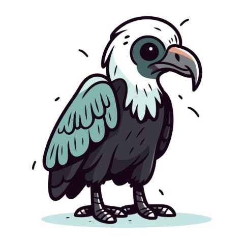 Vector illustration of a bald eagle on a white background. Carto