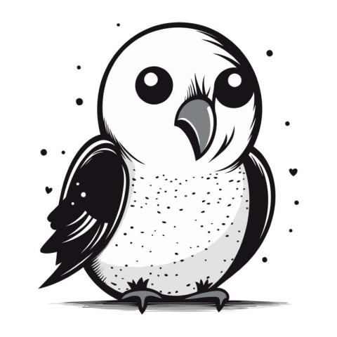 Illustration of a cute owl on a white background. vector illustr