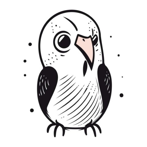 Vector illustration of a cute parrot isolated on a white backgro